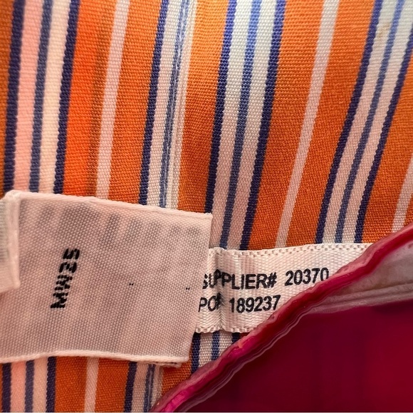 Ralph Lauren Custom Fit Long Sleeve Button Shirt Orange White Stripe Size XXL - Picture 12 of 14